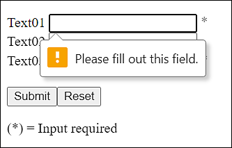 The Input Field Was Provided with the “required” Attribute