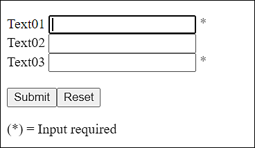 An Asterisk Indicates Which Fields Require Input
