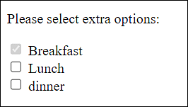 The Checkbox for “Breakfast” Has Been Deactivated
