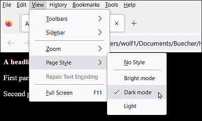 Selecting an Alternate Stylesheet in Firefox