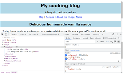 The Developer Tools of Web Browsers Are Also Very Useful with Regard to Analyzing and Learning CSS