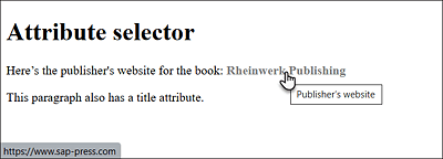 A Combination of a Type Selector and an Attribute Selector