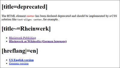 The Attribute Selectors in Use