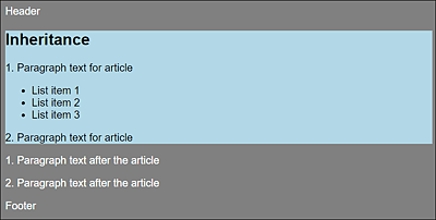 With the “article” Selector, This Element Takes over the Parent Role for the Included Descendants, Styling the Text Color Black
