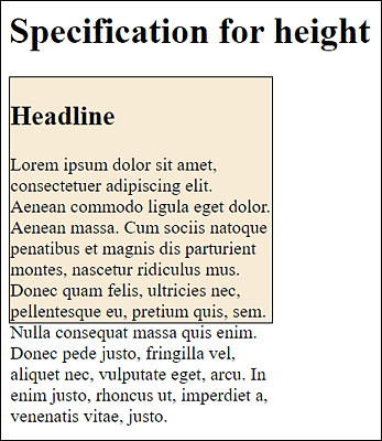 Text No Longer Fits into the Dimensions Specified for “width” (230 Pixels) and “height” (200 Pixels), Resulting in the Text “Flowing Out” of This Box