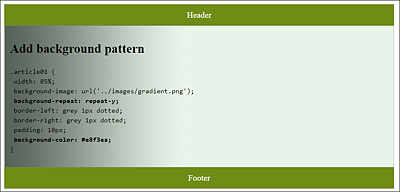 Tiling in the Vertical Direction with “background-repeat: repeat-y”, and the Matching Background Color Also Works with the Gradient