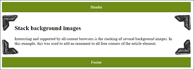 The Example after Stacking Multiple Background Images and Positioning Them Accordingly without Tiles