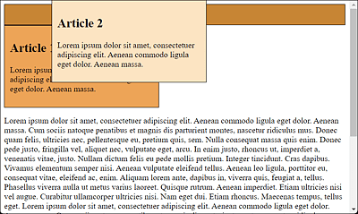 The Absolutely Positioned Area Floats Completely Detached above the Web Page