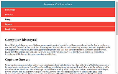 The Basic Version without Media Queries on a Desktop Screen