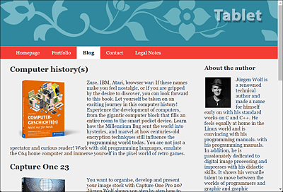 The Tablet Version Was Created Using a CSS Grid