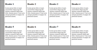 A Four-Column Layout with “width: calc(100% / 4);” for a Viewport of More Than 640 Pixels