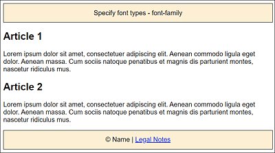 The Same Document Again, but Now with the CSS Feature “font-family”: Sans-Serif Font (Here, Arial) Was Used