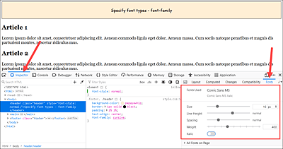 You Can Analyze and Change the Font Used on a Web Page in Firefox, Which Makes the Effects Visible in the Browser Window