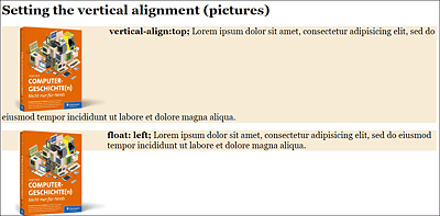 If You Align an Image with “vertical-align: top;” to the Top Edge of the Text, This Has Different Effects Than in the Lower Example with “float: left;”
