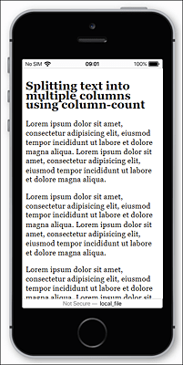 If Two Columns No Longer Fit into the Width Specified with the CSS Property “column-width”, Only One Column Will Be Displayed