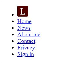 The Pure HTML Representation of the Navigation as a List
