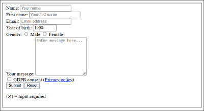 Here’s the Form with the <div> Elements