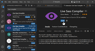 Finding and Installing Live Sass Compiler in Visual Studio