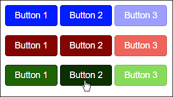 The HTML File /examples/chapter016/16_11/index.html with the Different Button Color Schemes during Execution