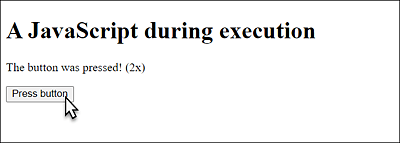 When the Button Is Pressed, a JavaScript Gets Executed That Manipulates the Content of the First <p> Element It Finds