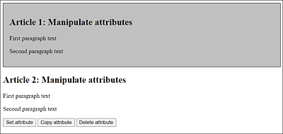 Manipulating the Attributes of an Element Node