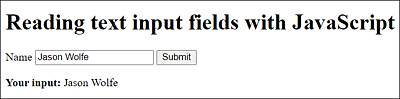 Reading the Content of an “input” Input Field “type="text"” with JavaScript